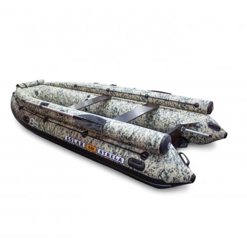 Лодка надувная моторная Solar-420 Strela Jet tunnel (Expedition) пиксель