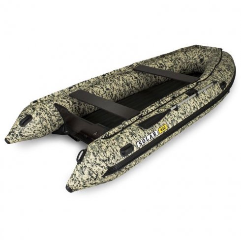 Лодка надувная моторная Solar-420 Strela Jet tunnel пиксель