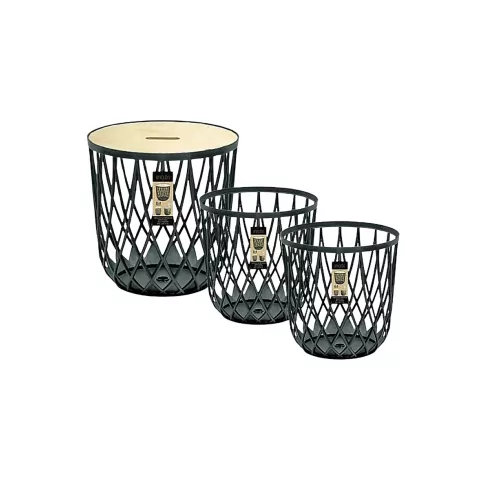 Набор корзин пластиковых Prosperplast Set of 3 Uniqubo- anthracite