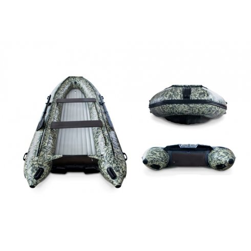 Лодка надувная моторная Solar-450 Strela Jet Tunnel пиксель