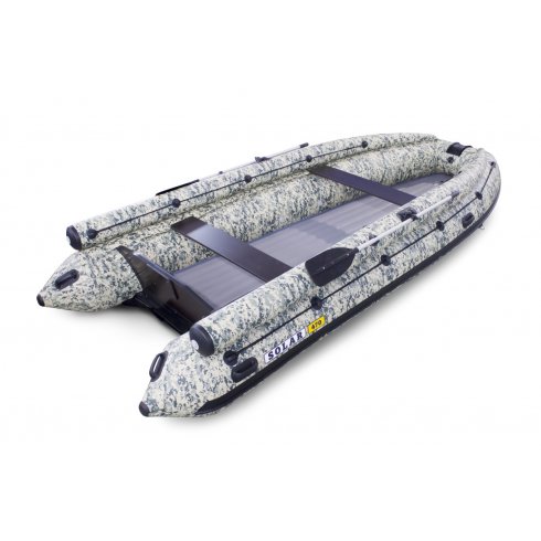 Лодка надувная моторная Solar-470 Caravan Super Jet Tunnel с фальшбортом пиксель