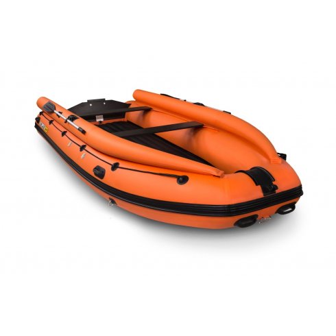 Лодка надувная моторная Solar-470 Super Jet Tunnel с фальшбортом оранжевый