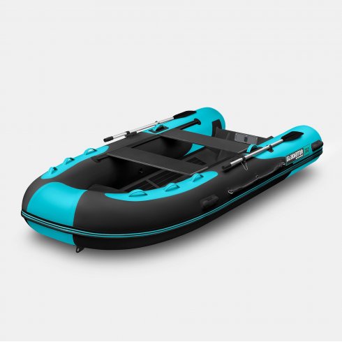 Надувная лодка Gladiator RIB 380AL черно-бирюзовый