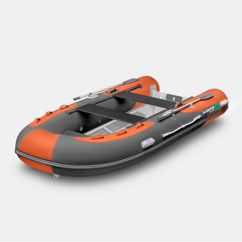 Надувная лодка Gladiator RIB 380AL оранжево-темносерый