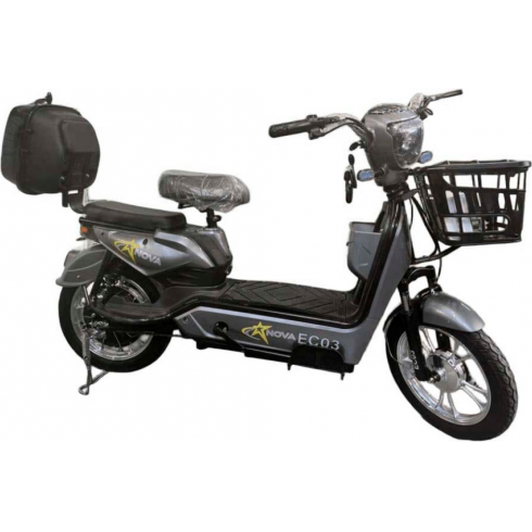 Электровелосипед Nova EC-03 серый (без цепи)