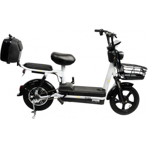 Электровелосипед Nova EC-02 серый с задним кофром (без цепи)