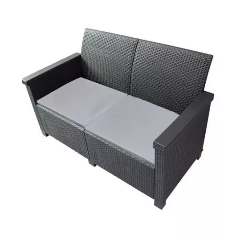 Диван садовый 2х местный Adriano Basegi 2 темно серый