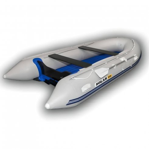 Лодка надувная моторная Solar-420 Strela Jet tunnel (Expedition) светло-серый