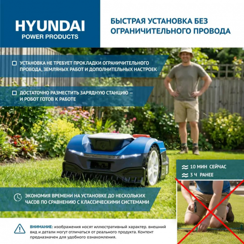 Газонокосилка-робот аккумуляторная Hyundai L-CORTEX-7