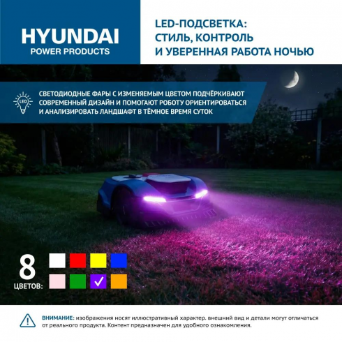 Газонокосилка-робот аккумуляторная Hyundai L-CORTEX-7