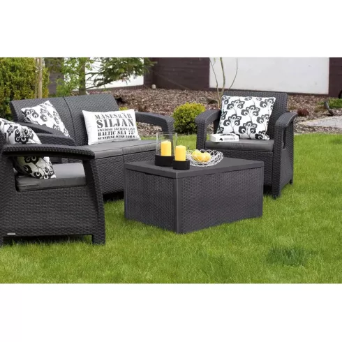 Набор пластиковой садовой мебели Keter Corfu Box Set графит