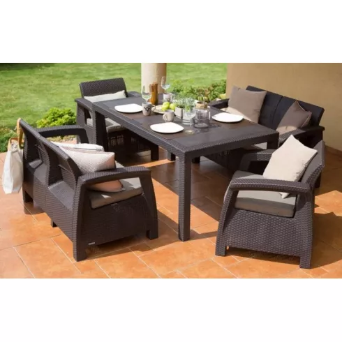 Комплект садовой мебели Keter Corfu II Rest коричневый