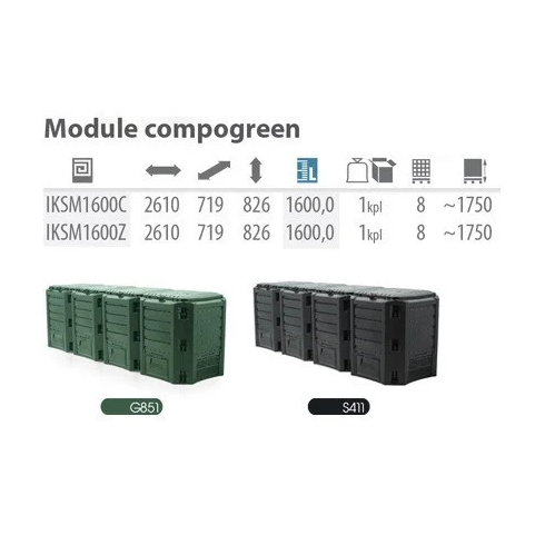 Компостер Prosperplast Module Compogreen 1600л (черный)