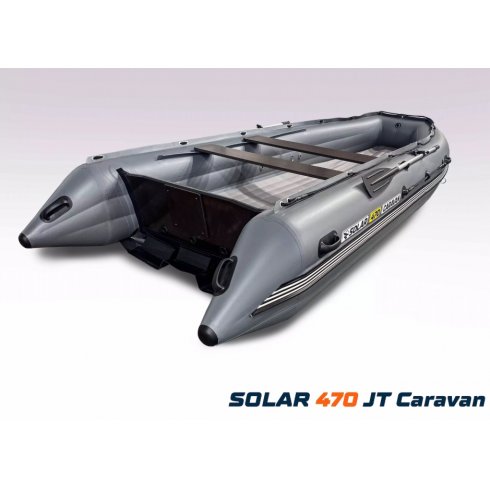 Лодка надувная моторная Solar-470 Caravan Jet Tunnel серый