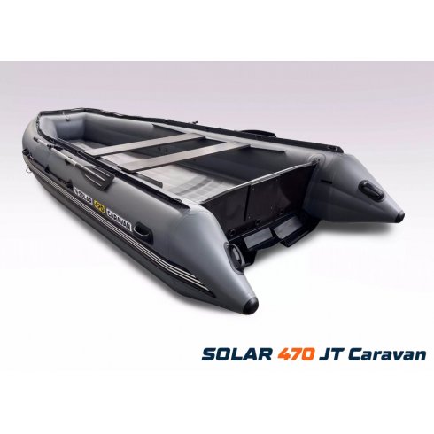 Лодка надувная моторная Solar-470 Caravan Jet Tunnel серый