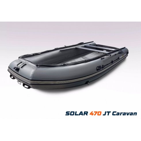 Лодка надувная моторная Solar-470 Caravan Jet Tunnel серый