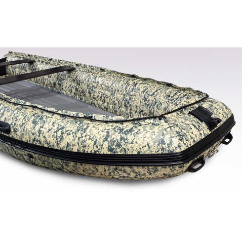 Лодка надувная моторная Solar-430 Caravan Super Jet Tunnel пиксель