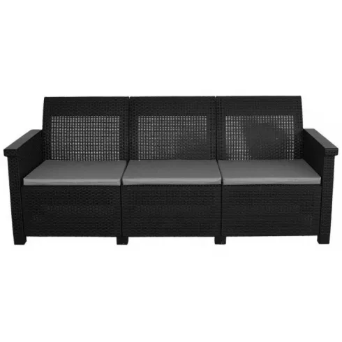 Диван садовый 3х местный Adriano Basegi 3 темно серый