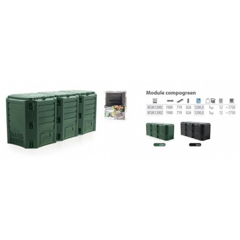 Компостер Prosperplast Module Compogreen 1200л (черный)