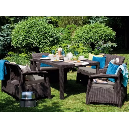 Набор уличной мебели Keter Corfu Fiesta коричневый