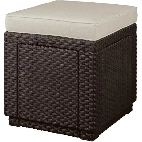 Пуф садовый с подушкой Keter Cube (коричневый)