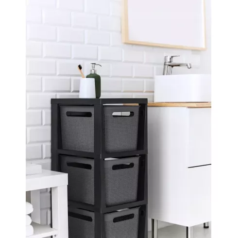 Комод Brisen Rotho Tower 3 x 16 л антрацит/черный