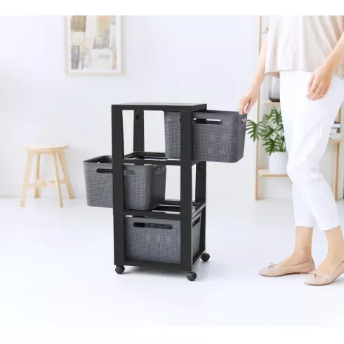 Комод Brisen Rotho Tower 3 x 16 л антрацит/черный