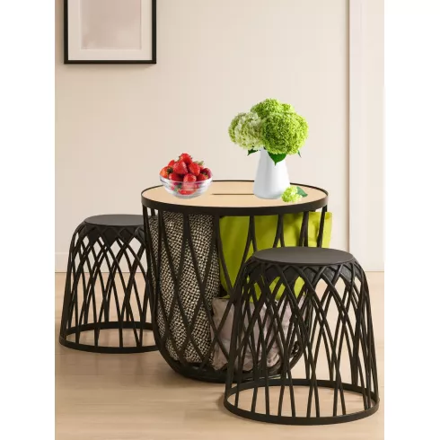 Набор корзин пластиковых Prosperplast Set of 3 Uniqubo- anthracite