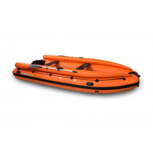 Лодка надувная моторная Solar-470 Super Jet Tunnel с фальшбортом оранжевый