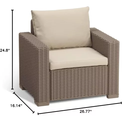 Набор пластиковых садовых кресел Keter California chair капучино