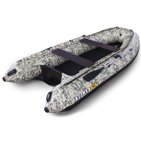 Лодка надувная моторная Solar-380 Jet tunnel пиксель