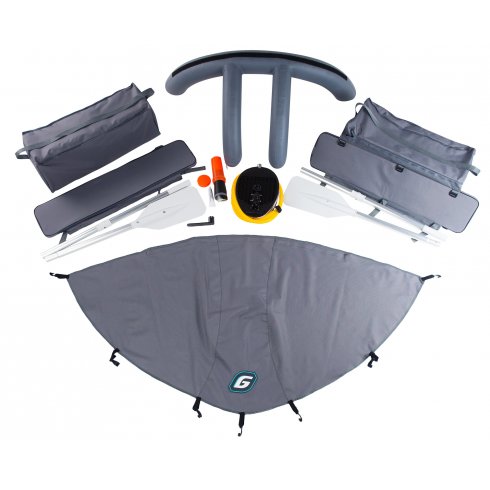 Надувная лодка Gladiator D470AL светло-темносерый