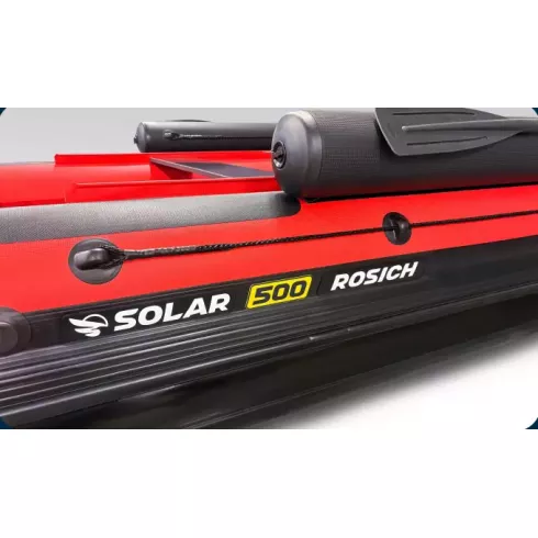 Лодка надувная моторная Solar-480 Rosich Jet Tunnel с фальшбортом красный