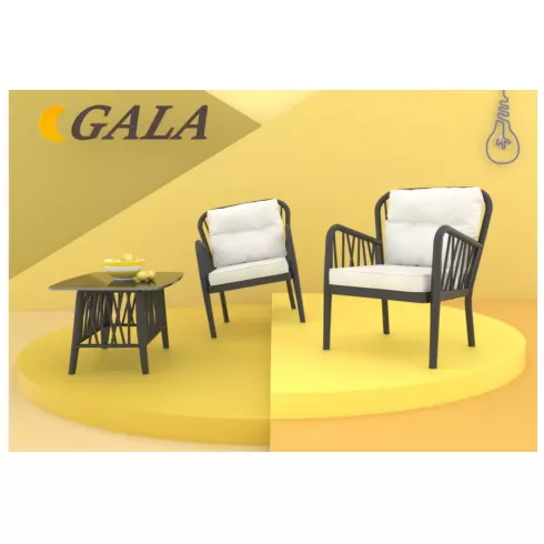 Комплект кресел садовых Gala Duo 2 шт антрацит
