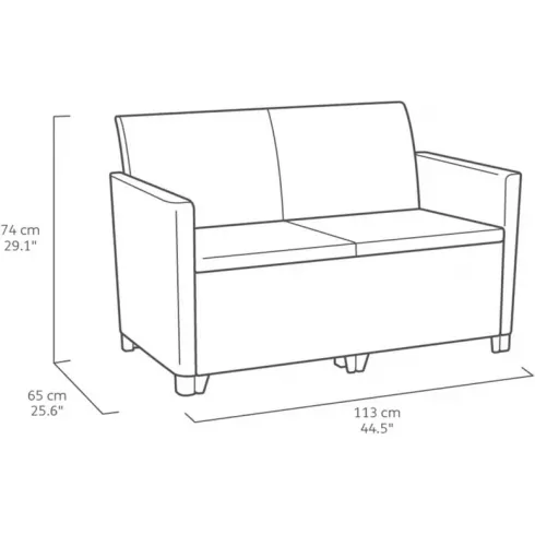 Комплект садовой мебели Keter Claire 2 seater set графит