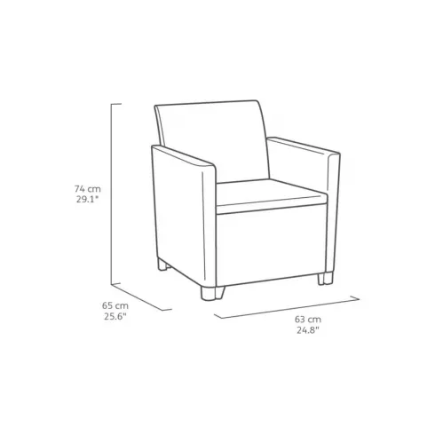 Комплект садовой мебели Keter Claire 2 seater set графит