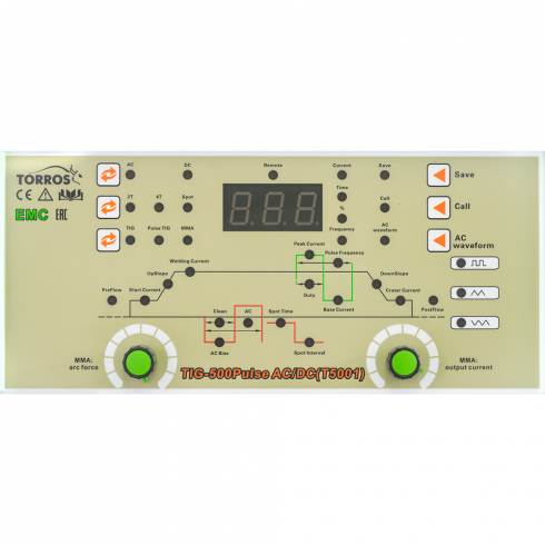 Инвертор сварочный Torros TIG500Pulse AC/DC (T5001)