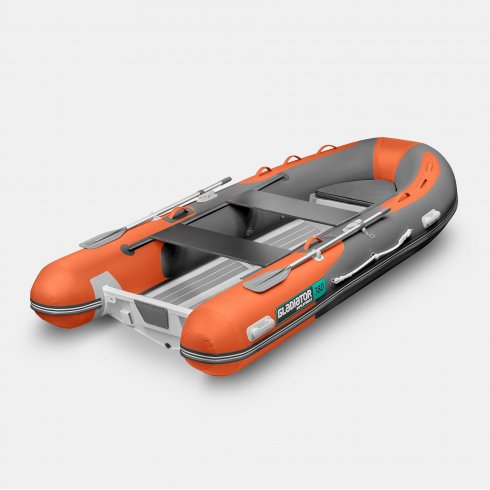 Надувная лодка Gladiator RIB 380AL оранжево-темносерый