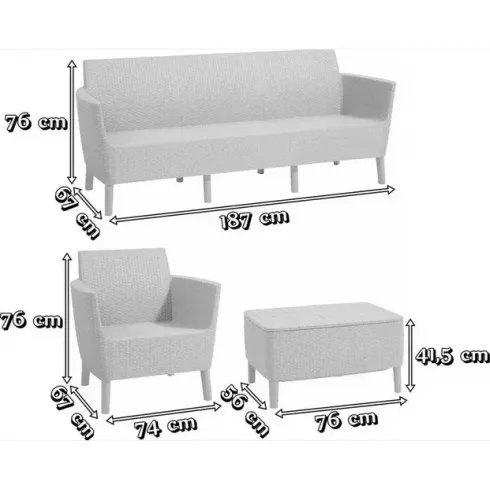 Набор садовой мебели Keter Salemo 3 seater set капучино