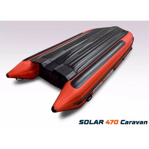 Лодка надувная моторная Solar-470 Caravan Jet Tunnel красный