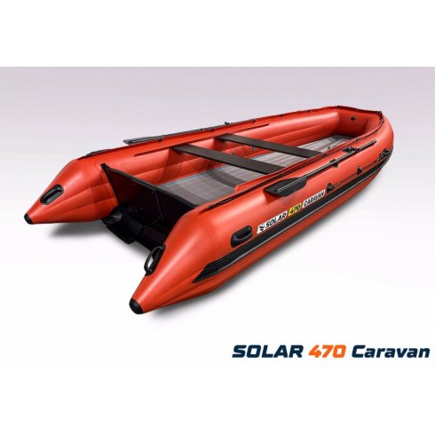 Лодка надувная моторная Solar-470 Caravan Jet Tunnel красный