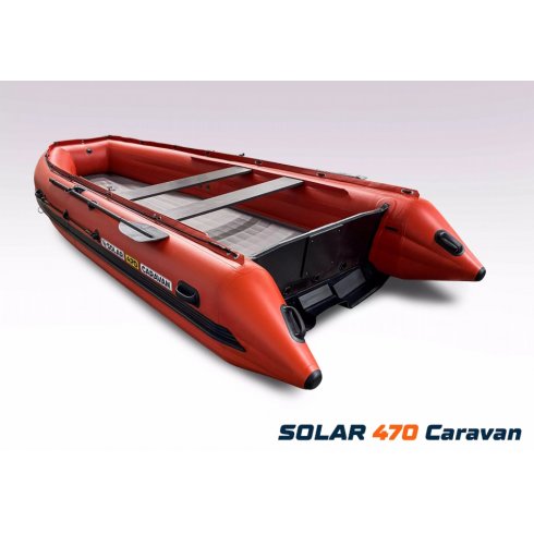 Лодка надувная моторная Solar-470 Caravan Jet Tunnel красный