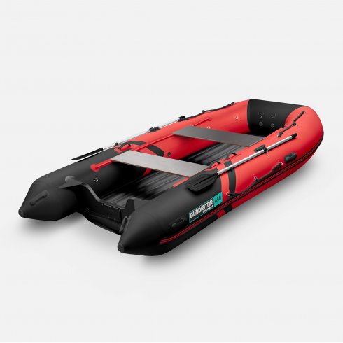 Надувная лодка Gladiator E450S красно-черный