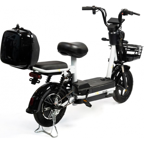 Электровелосипед Nova EC-02 серый с задним кофром (без цепи)