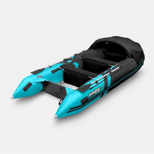Надувная лодка Gladiator C400AL черно-бирюзовый