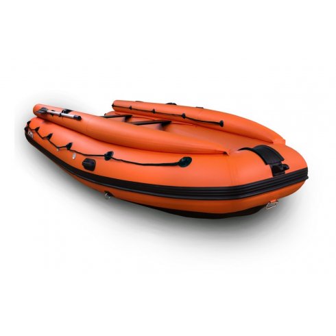 Лодка надувная моторная Solar-420 Strela Jet tunnel с фальшбортом оранжевый