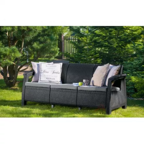Диван для сада и террасы Keter Corfu Love Seat Max графит