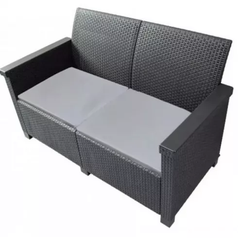 Диван садовый 2х местный Adriano Basegi 2 темно серый