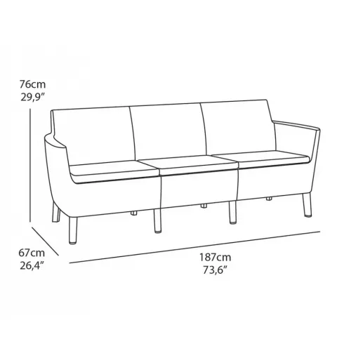 Диван трехместный Keter Salemo 3 капучино