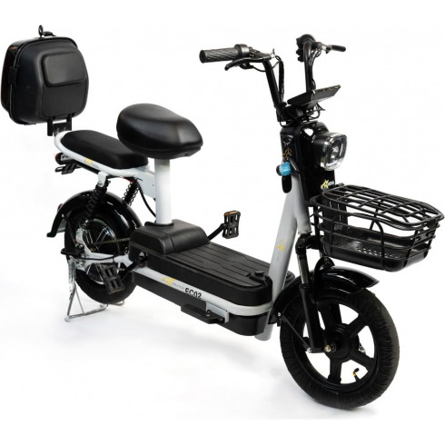 Электровелосипед Nova EC-02 серый с задним кофром (без цепи)